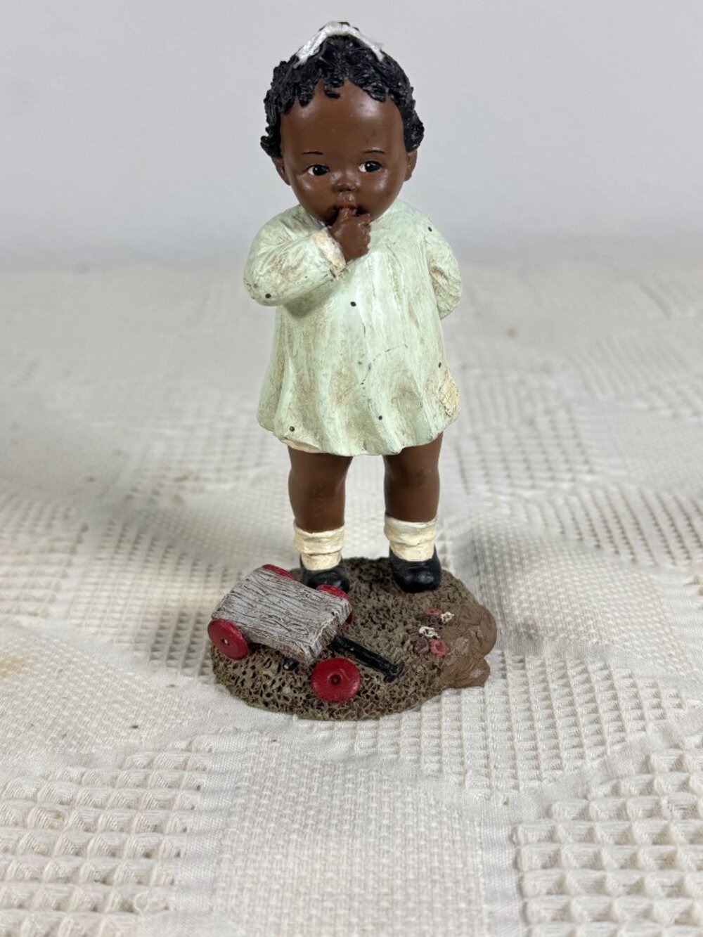 All Gods Children Martha Holcombe Root Figurine Isabelle 50 Young Girl Toy Wagon